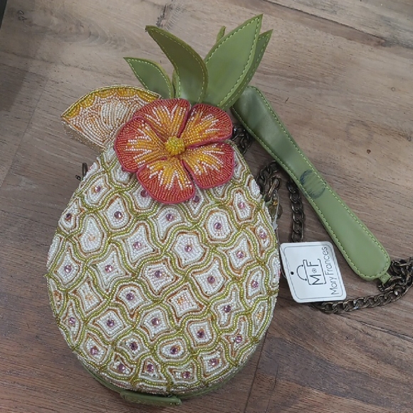 Mary Frances Handbags - Mary Frances Green and Orange Beaded Pineapple Bag